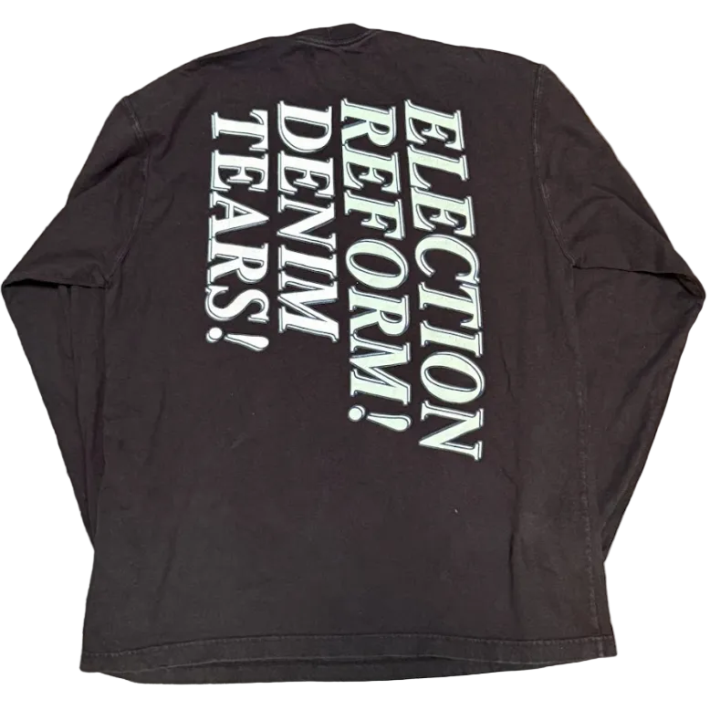 USED Denim Tears Carhartt Election Reform LS Tee Black