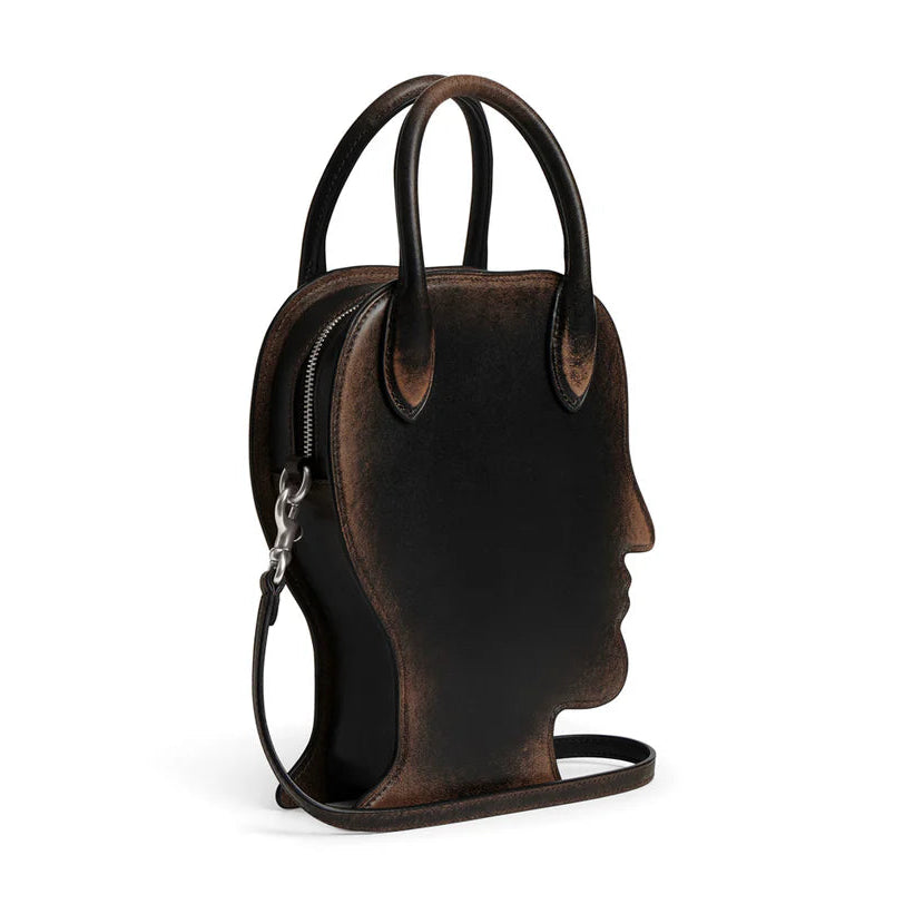 Coach x Brain Dead Logohead Bag In Loved Leather Black Brown