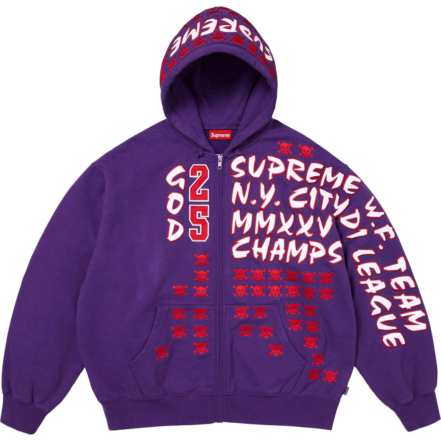 Supreme League Champs Zip Up Hooded Sweatshirt